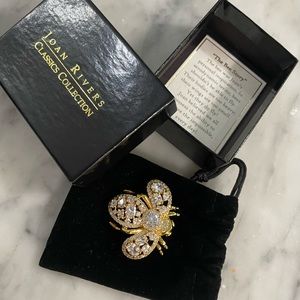 Joan rivers gold and sparkly bee brooch